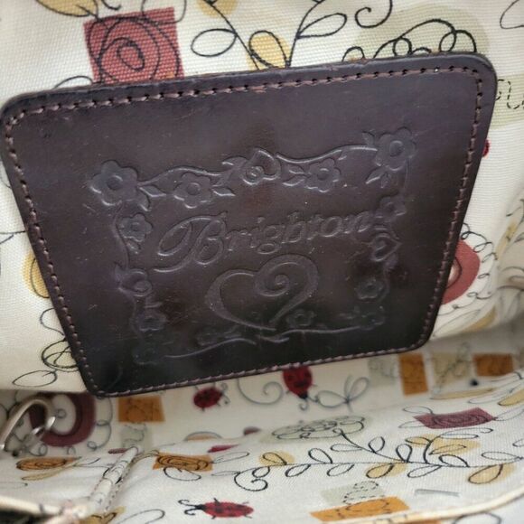 Vintage Brighton Woven Straw & Leather Tote Bag With Heart Clasp - Picture 4 of 7